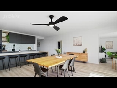 2in1 天井扇風機 ライトDCモーター 高速 黒 スマート扇風機