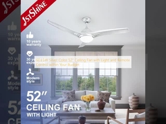 60±5W シルバー色 52インチ 天井扇風機 ライトとリモコン