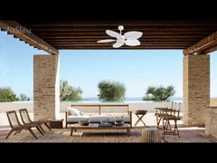 52インチ装飾熱帯シーリングファン、ライト付き、ABSブレード、静音DCモーター