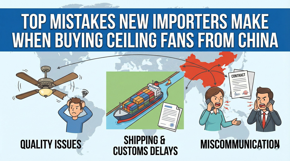 最新の企業ブログについて Top Mistakes New Importers Make When Buying Ceiling Fans from China