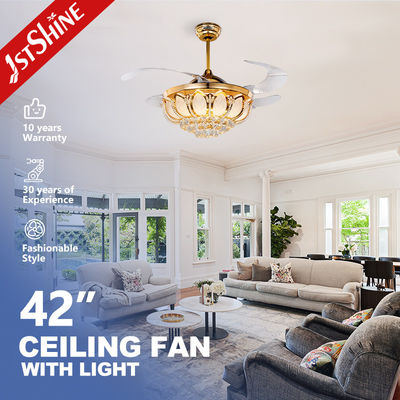 購入 折りたたむ式ブレード LED 天井扇風機 42 インチ ゴールド/OEM LEDライトとブレード オンライン製造