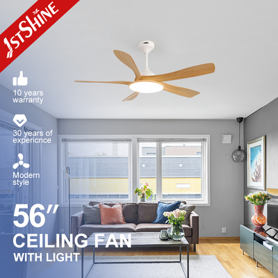 購入 56-Inch Ceiling Fan with LED Light – DC Motor, 5 Blades, Acrylic Lampshade オンライン製造