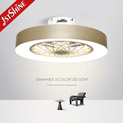 隠れた取り外せる刃 LED 天井扇風機 金属素材とリモコン
