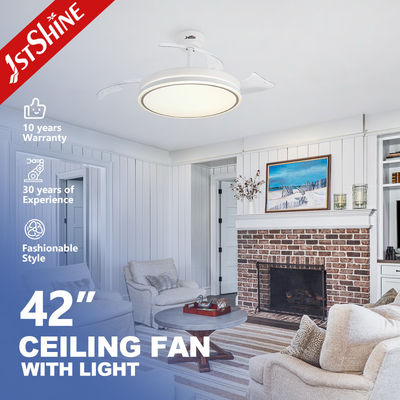 3色折りたたまれたLED天井扇風機 リモコンスマートコントロール チェンデリア ライト付き 天井扇風機