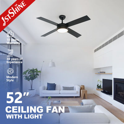 4*MDFブレード 装飾型LED天井扇風機 ブラック仕上げ DCモーター 省エネ