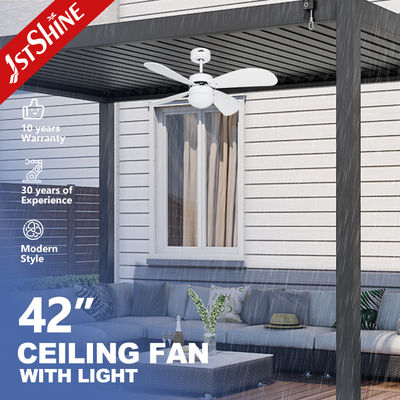 IP44 防水外壁天井扇風機 1stshine の軽金属ランプボディ素材