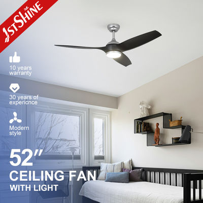 現代 52 インチ 黒色 ABS 刃 高気量 リモート 天井扇風機 LED 光源