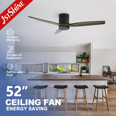 3 木の刃 天井扇風機 低プロフィール 静かな 省エネ DC モーター フラッシュ マウント 52 インチ