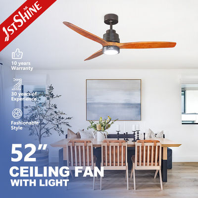 リモコン 52 インチ マシッドウッド LED 天井扇風機 ライトと装飾型 LED デザイン