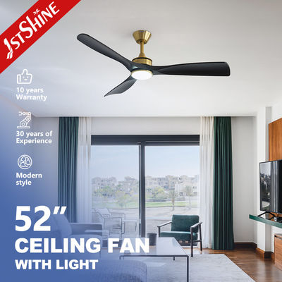 52インチ モダン LED 天井扇風機 DCモーター 黒色 ABS ブレード