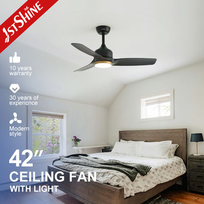 良い値段 42-Inch Modern Matte Black DC Ceiling Fan With LED Light For Bedroom オンライン