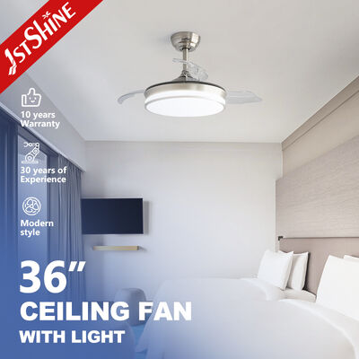 調光可能なライトと折りたたみ可能なブレードを備えた36インチ格納式シーリングファン（寝室またはオフィス用）